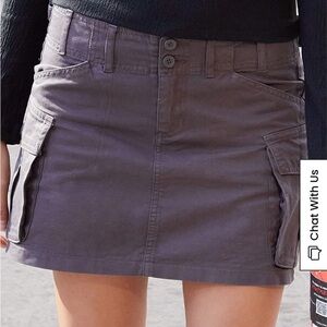Gray Cargo Mini Skirt